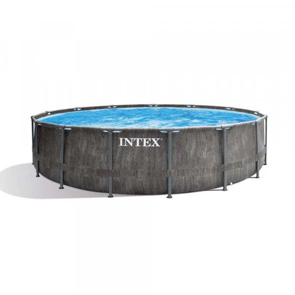 Intex Premium Frame Pool Set Prism Greywood kör medence (457 x 122 cm)