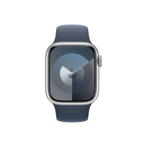 Apple Watch Series 9 GPS (41mm) Okosóra - Ezüst Aluminiumtok Sötétkék
Sportszíjjal