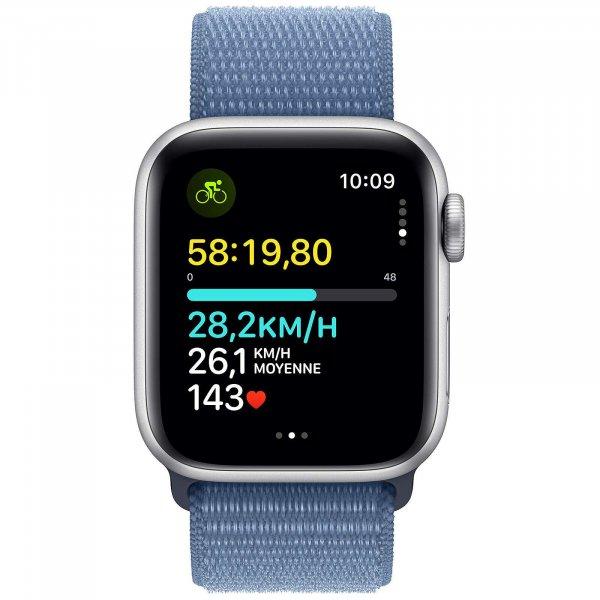 Apple Watch SE (2022) GPS (40mm) Okosóra - Ezüst Alumíniumtok Kék
Sportpánttal