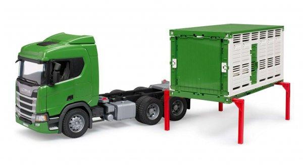 Bruder Scania állatszállító tehénfigurával - Zöld