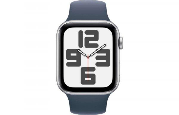 Apple Watch SE (2023) GPS (44mm) Okosóra - Ezüstszínű Alumíniumtok
Viharkék Sportszíjjal S/M