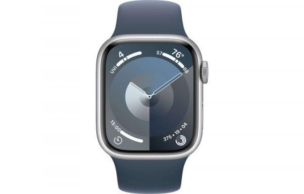Apple Watch Series 9 GPS (41mm) Okosóra - Ezüst Aluminium tok Viharkék
Sportszíjjal M/L