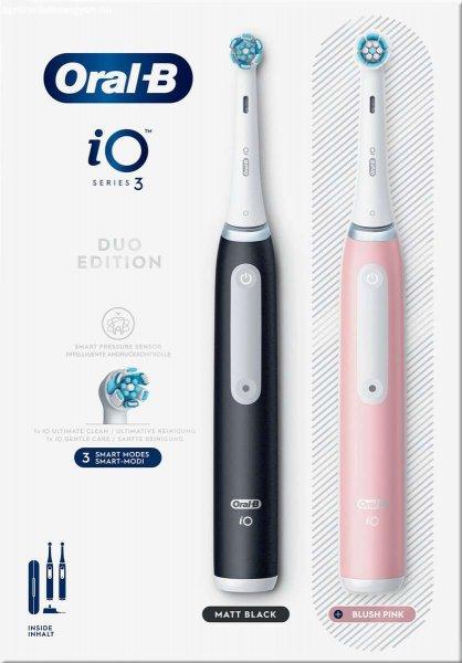 Braun Oral-B iO Series 3N Duo Elektromos fogkefe (2db) - Fekete/Rózsaszín