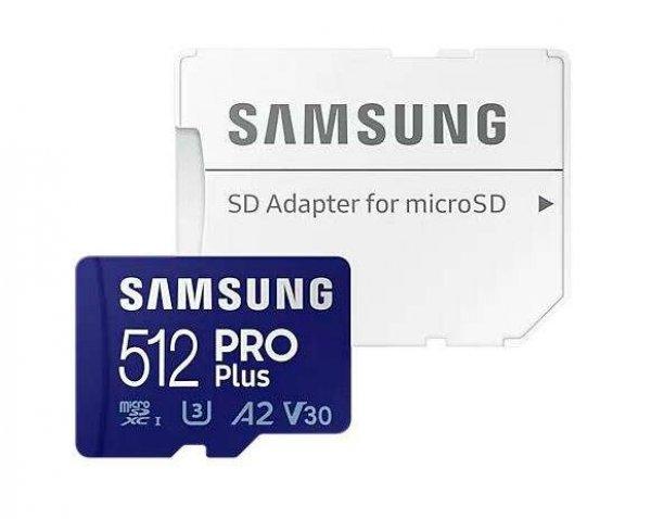 Samsung PRO+ 512GB microSDXC (2021) U3 A2 V30 + adapter memóriakártya