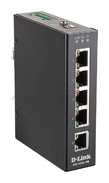 D-Link DIS-100E-5W Unmanaged L2 Fast Ethernet (10/100) Fekete switch