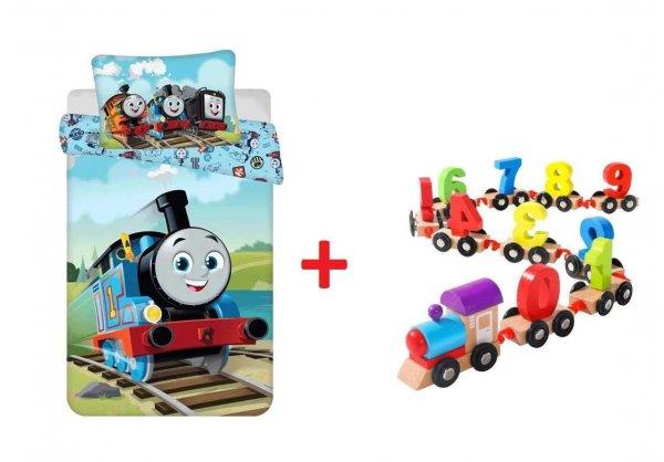 Thomas és barátai Diesel gyerek ágyneműhuzat + Fából készült
játékvonat számokkal
