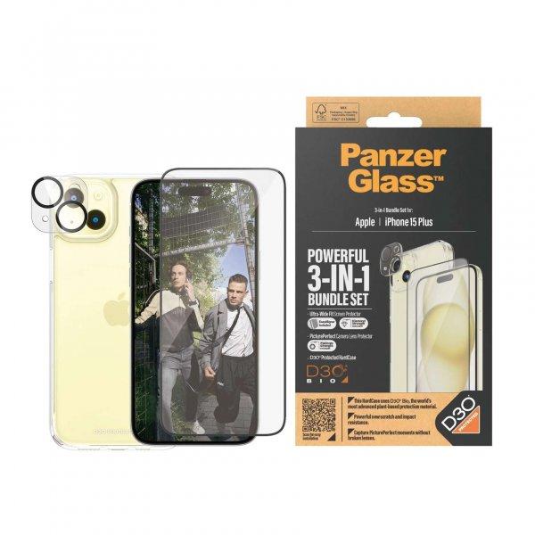 PanzerGlass iPhone 15 Plus kijelzővédő fólia + Mobiltelefon tok és kamera
védő