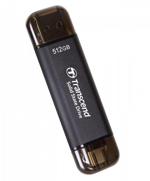 Transcend 512GB ESD310C USB 3.2 Gen 2 Type-A / Type-C Külső SSD - Fekete