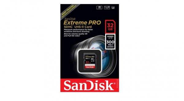 Sandisk 32GB Extreme Pro SDHC UHS-II CL3 memóriakártya