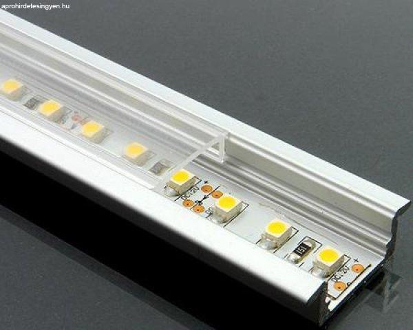 Alumínium profil LED szalaghoz ezüst ALP-001 átlátszó búra