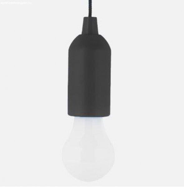 Elemes izzó alakú húzókapcsolós LED lámpa fekete 1W