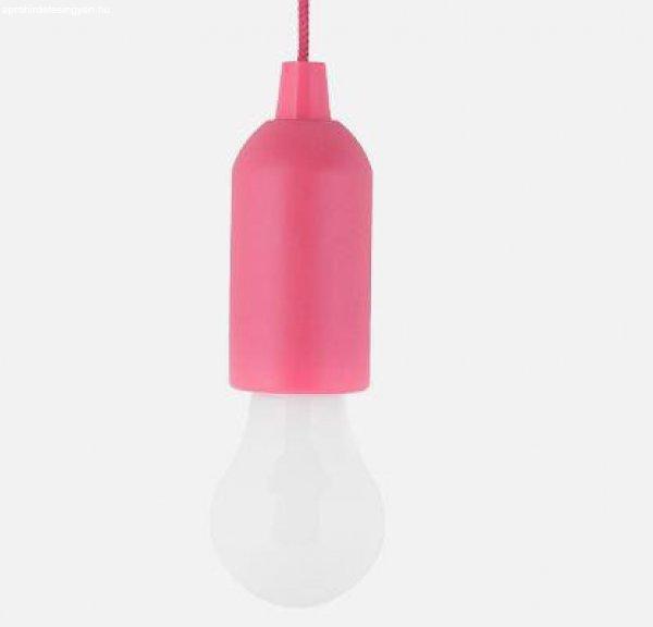 Elemes izzó alakú húzókapcsolós LED lámpa pink 1W