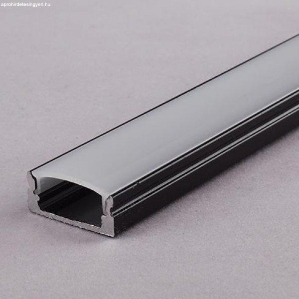 Alumínium profil LED szalaghoz fekete ALP-002 opál búra