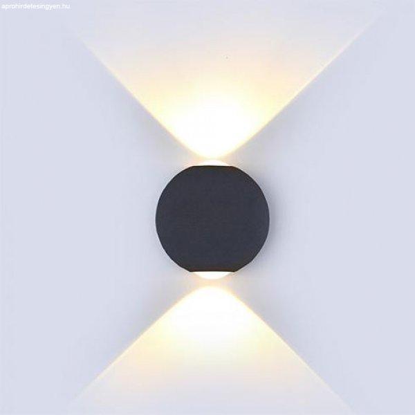 Orb oldalfali dekor lámpatest, 6W, fekete, meleg fehér