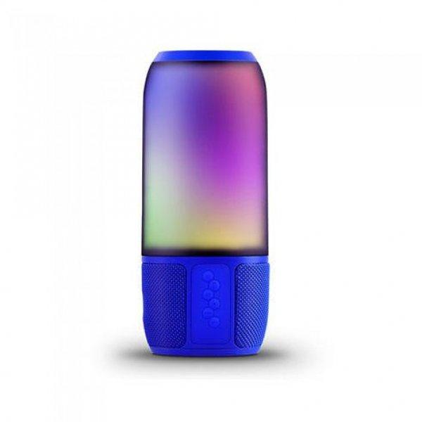 Bluetooth hangszóró, RGB, akkus USB asztali lámpa (2x3W) - kék
