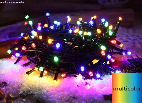 Karácsonyi LED fényfüzér 12m IP44 színes adapterrel