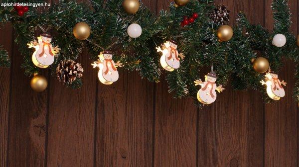 Karácsonyi LED fényfüzér dekoráció, hóember, elemes, 6+18h, 10LED, 3000K,
2xAA
