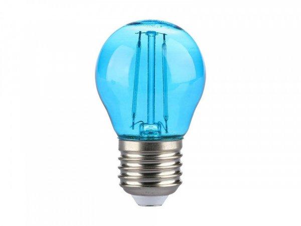 LED lámpa E27 filament (2W/300°) Kisgömb - kék