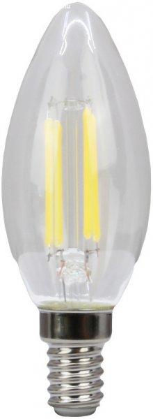 COG LED gyertya fényforrás, átlátszó E14, 4W, 4000K