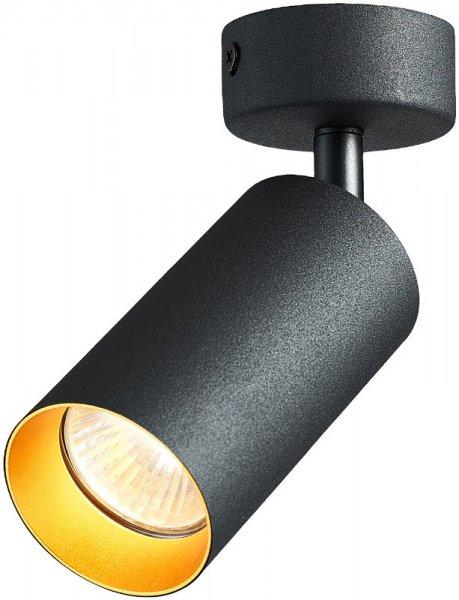 Mennyezeti állítható spot lámpatest, fekete, arany reflektor 100-240VAC,
50Hz, 1xGU10, max.35W