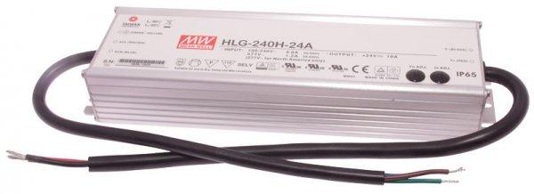 Professzionális fém házas LEDmeghajtó 90-305 VAC / 24 VDC, 240 W, 0-10 A,
PFC, IP65