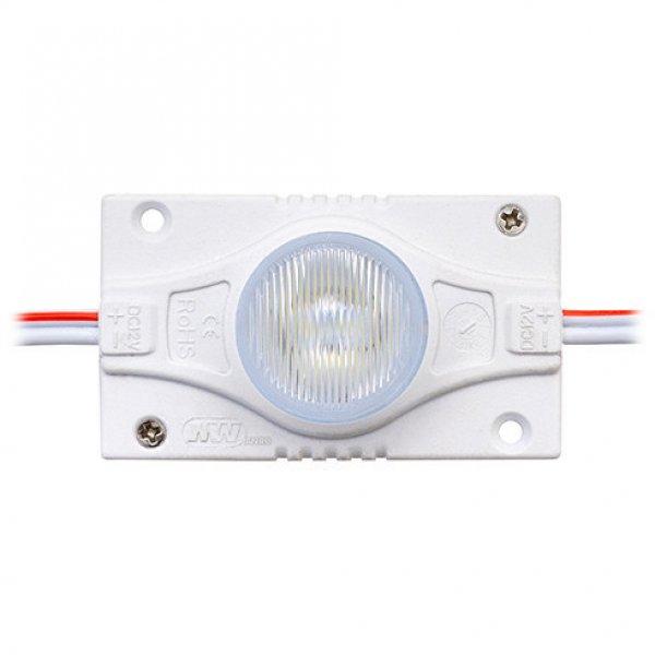 LED modul 3W (3030x1/15x55°/IP67) aszimmetrikus lencsével - hideg fehér