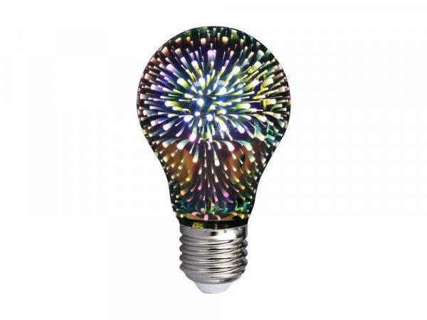 E27 LED izzó Designer 3D csillám effekt filament (3W/300°) Körte - meleg
fehér