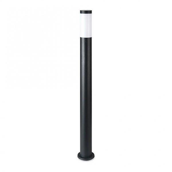 Kültéri fekete állólámpa E27 foglalattal, rozsdamentes acél, 110 cm