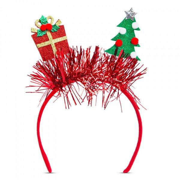 Karácsonyi hajráf - piros - ajándék, karácsonyfa - 20 cm
