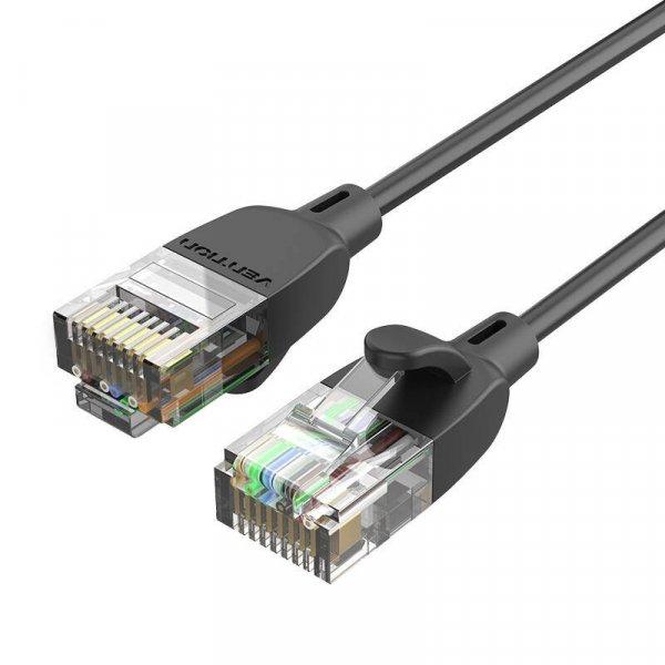 Vention IBIBG Cat.6A UTP hálózati kábel 1,5 m fekete vékony típus