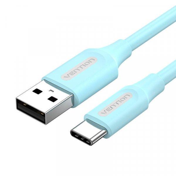 USB 2.0 A – USB-C 3A 1,5 m-es szellőzésű COKSG világoskék kábel