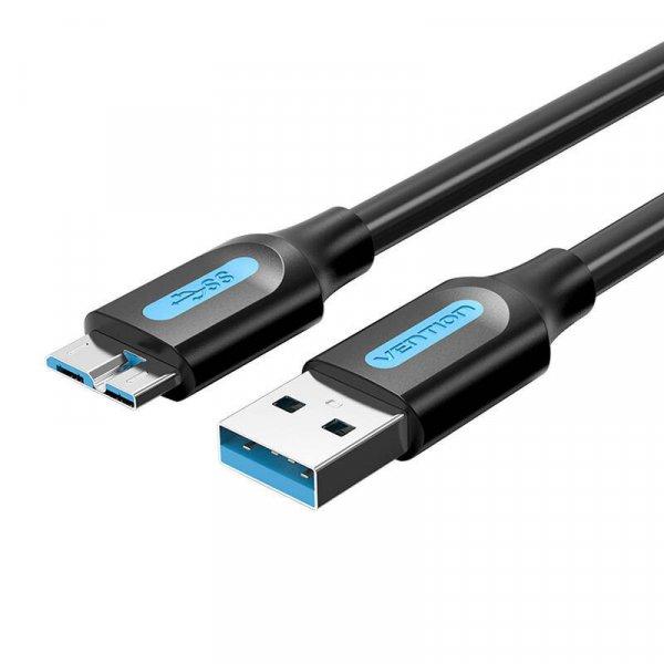 USB-A 3.0 – Micro-B Vention COPBD 0,5 m-es kábel (fekete)