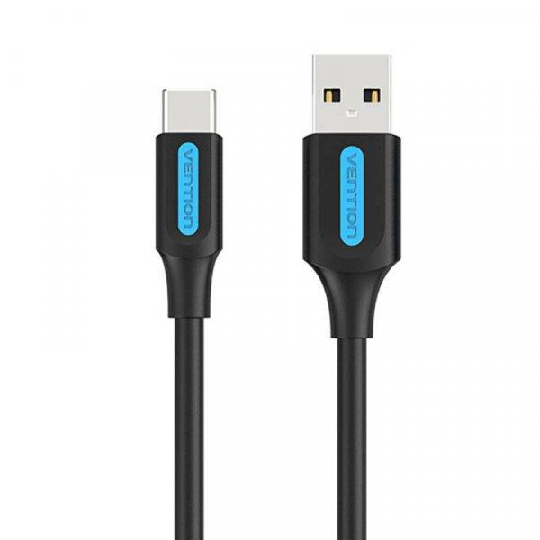 USB 2.0 A – USB-C 3A szellőzőnyílású COKBI 3 m fekete kábel