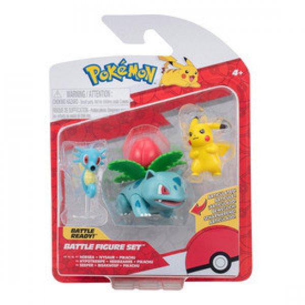 Pokémon 3 db-os figura csomag -  Pikachu, Horsea, Ivysaur