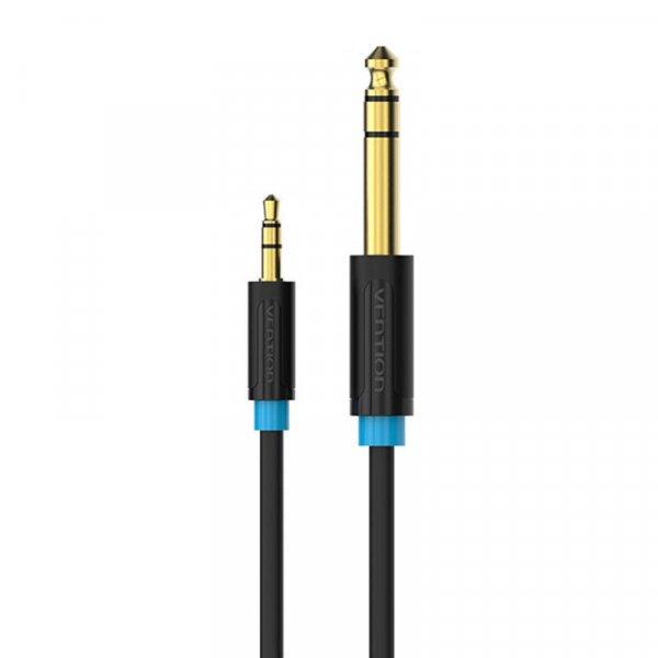 Vention BABBD duga TRS 3,5 mm-es 6,35 mm-es audió kábel 0,5 m (fekete).