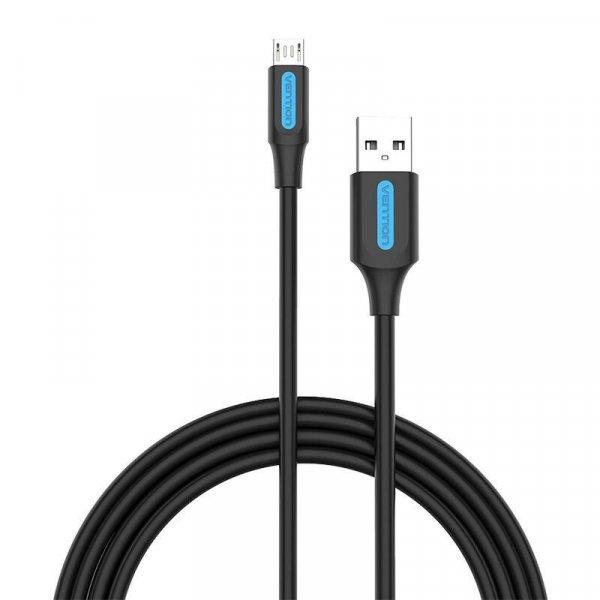 Vention COLBI USB 2.0 – Micro-B 3A kábel (3 A, 3 m, fekete)