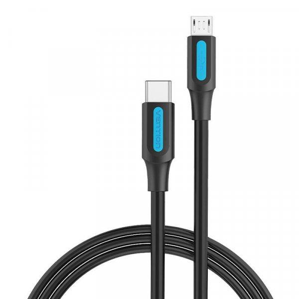 Szellőztetés COVBF USB-C 2.0 - Micro-B kábel (2 A, 1 m, fekete)