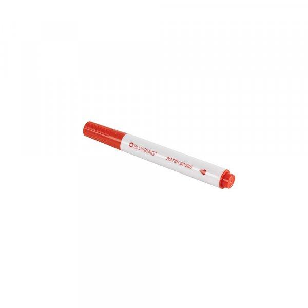 Flipchart marker rostirón vizes kerek végű 3mm, Bluering® piros 6 db/csomag