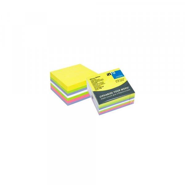 Jegyzettömb öntapadó, 75x75mm, 400lap, 5654-80 Info Notes Brilliant mix
sárga, zöld, lila, pink
