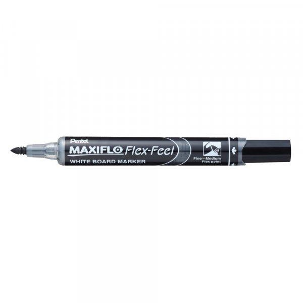 Táblamarker 1-5mm, hajlékony hegyű Pentel Maxiflo Flex Feel fekete