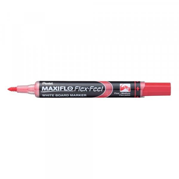 Táblamarker 1-5mm, hajlékony hegyű Pentel Maxiflo Flex Feel piros