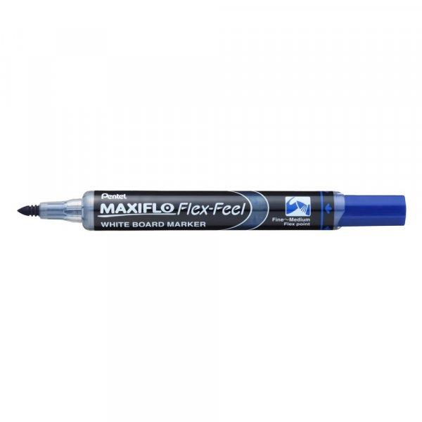 Táblamarker 1-5mm, hajlékony hegyű Pentel Maxiflo Flex Feel kék