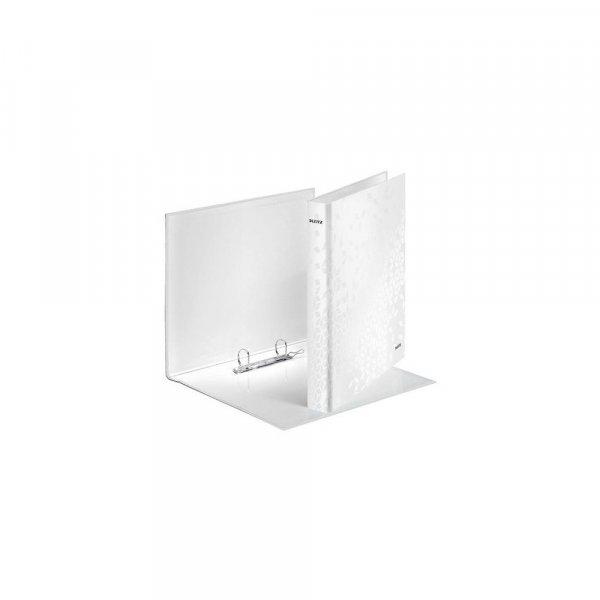 Gyűrűskönyv A4, Maxi 4cm, 2 gyűrű, D alakú, karton Leitz Wow fehér