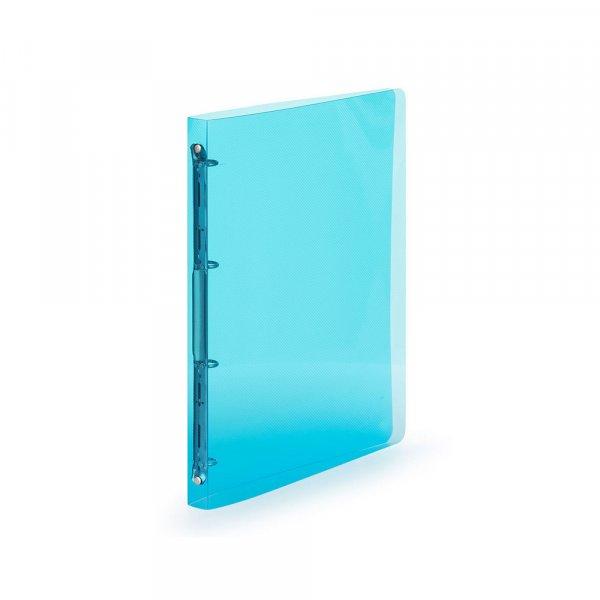 Gyűrűskönyv A4, 4 gyűrűs 2cm gerinc áttetsző PP, Karton P+P Lines kék