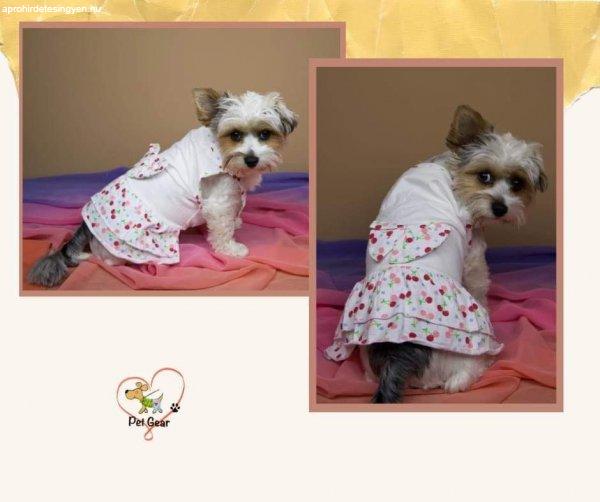 Kutyaruha - Spagettipántos ruha cseresznye mintával 
