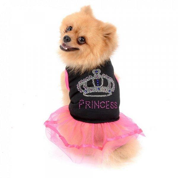 Kutyaruha - Princess - Tüllszoknyás ruha, strasszköves koronával - két
színben