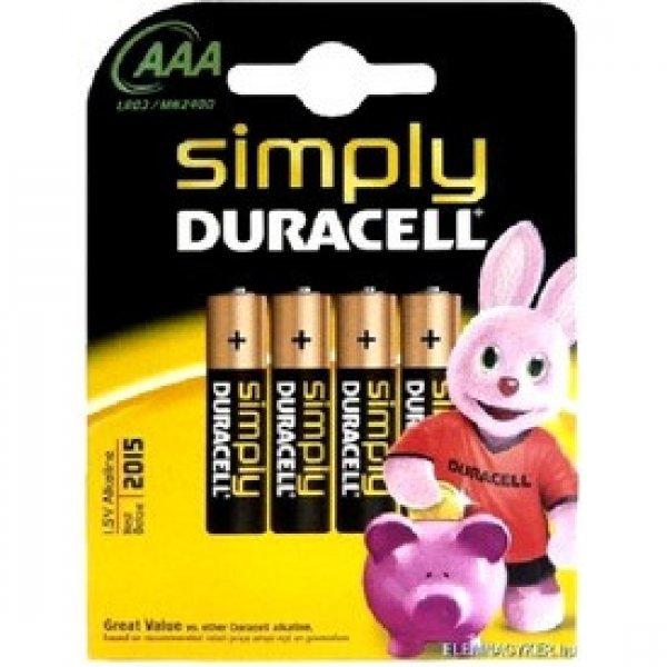 Duracell AAA mikro elem 4 darabos készlet