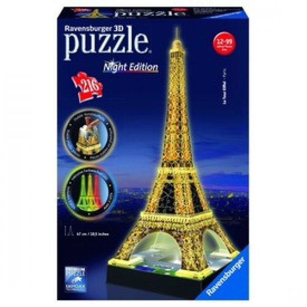 Ravensburger: Eiffel-torony 216 darabos 3D puzzle fénnyel