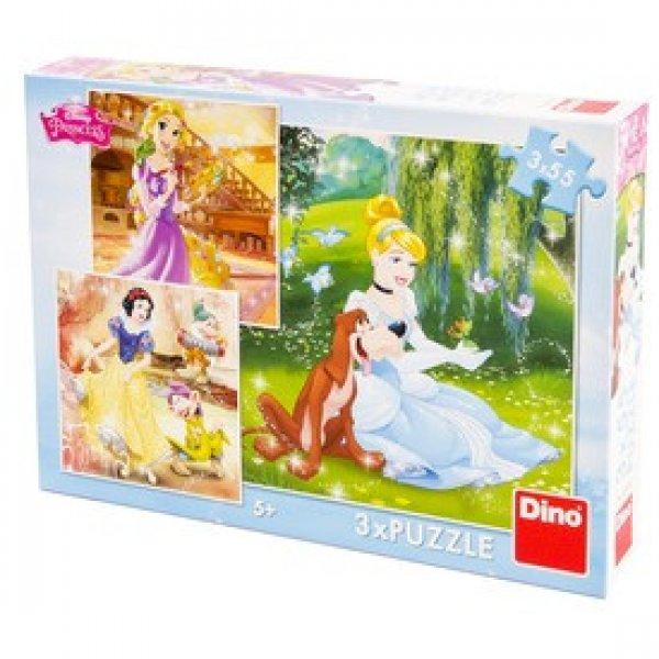 Dino Disney hercegnők tánc 3 x 55 darabos puzzle