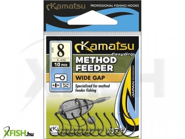 Kamatsu Wide Gap 14 Blnr Füles Method Feeder Horog Black Nickel 10 Db/csomag